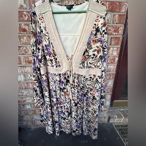 Torrid Mini Gauze Lace-Up Skater Dress 2X